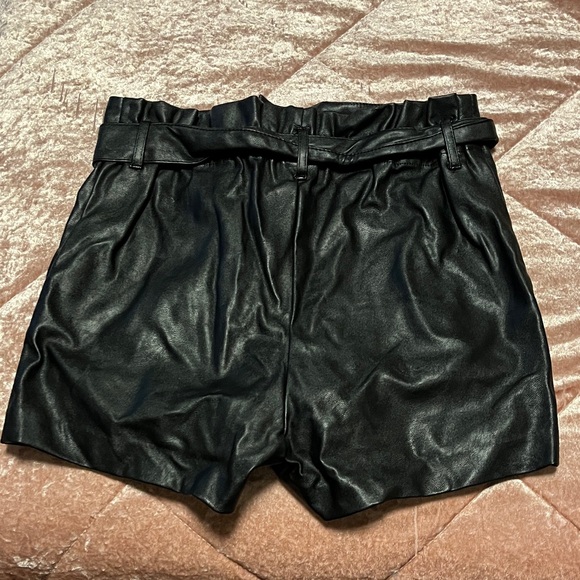 H&M Black High Waist Leather Shorts - Picture 5 of 5
